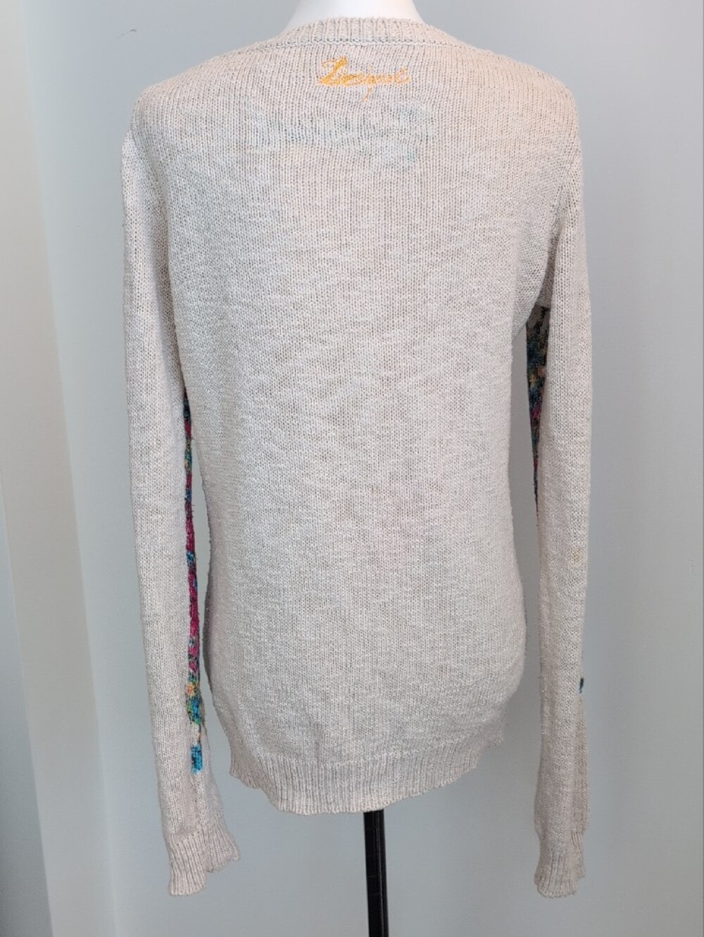 Vintage Desigual Mandala Sequin Knit Pullover Sweater Boho Chic XLARGE - Picture 6 of 10
